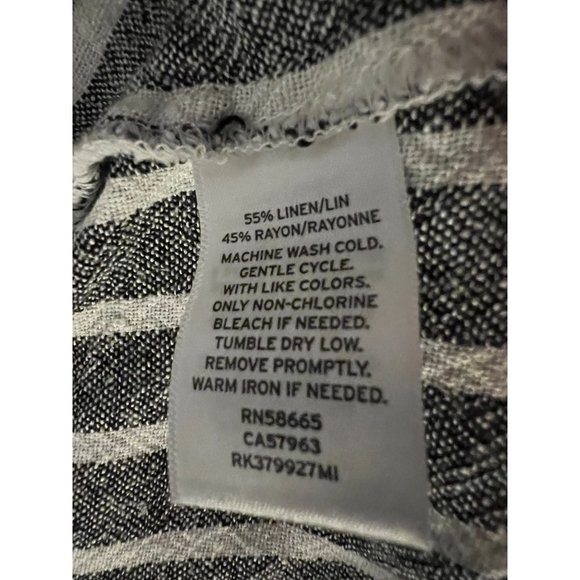 Abound Romper Shorts Women's Large Gray White Stripes Straps Open Back Pockets T - Picture 12 of 14